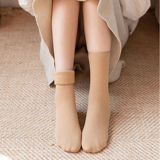 1-Pair Women’s Fleece Winter Socks | Free Size | 8-Colors