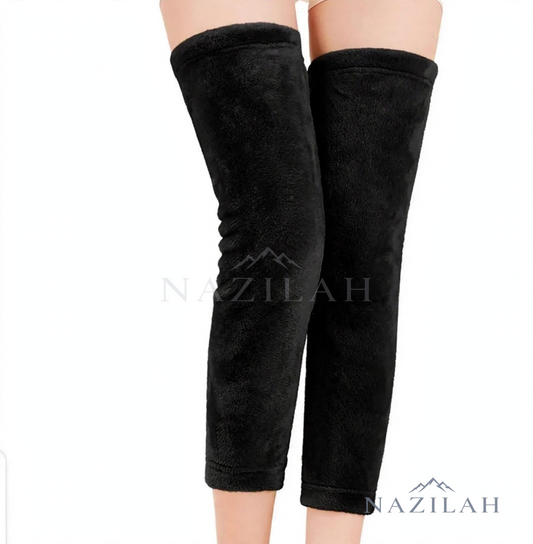 Velvet Thermal Knee Warmer-Black