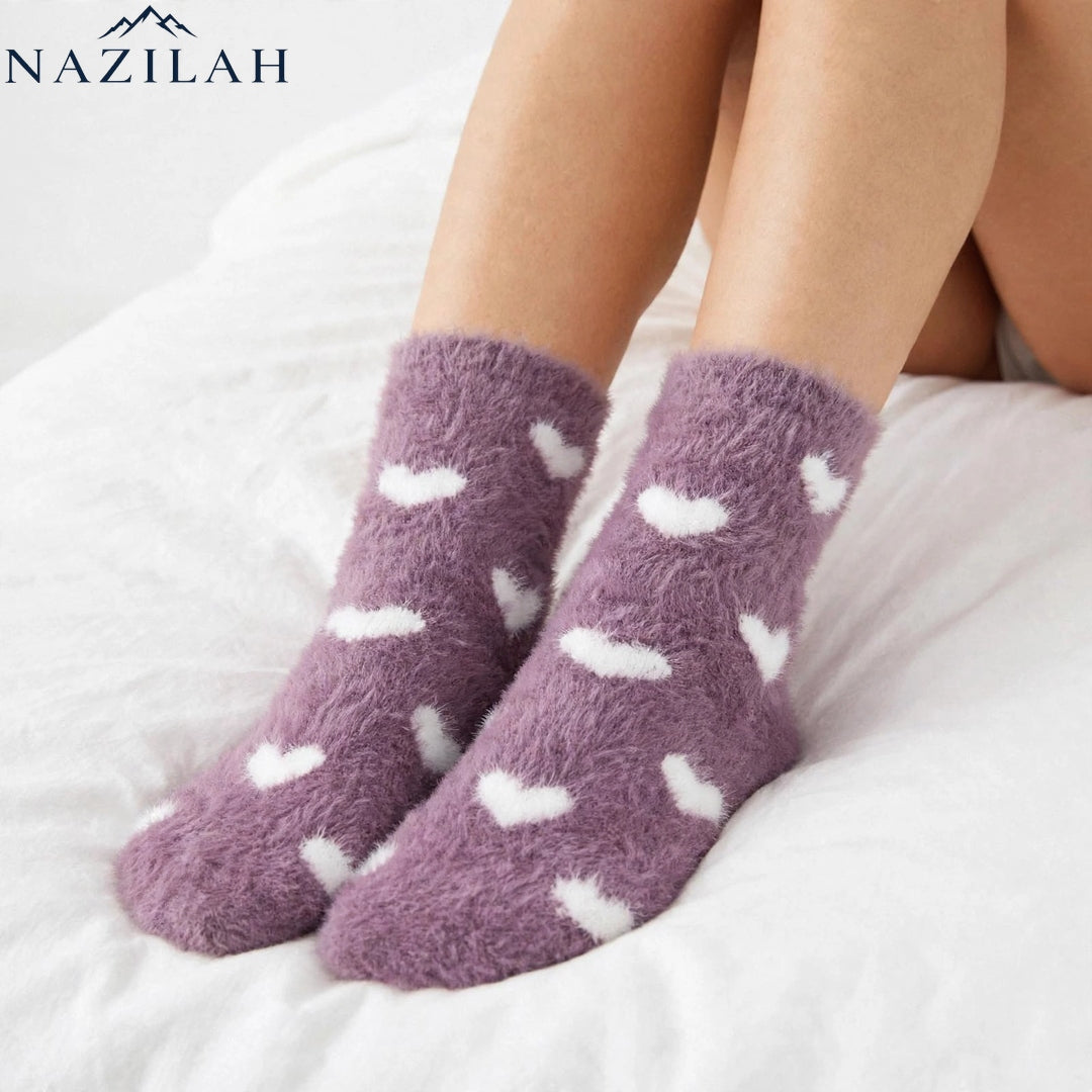 CozyCloud™ Heart Hug Socks - Ultra Fluffy Winter Socks