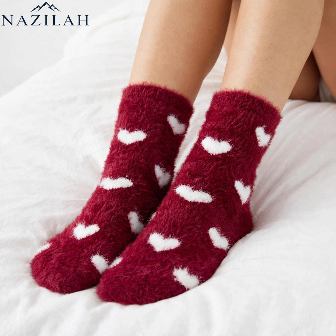 CozyCloud™ Heart Hug Socks - Ultra Fluffy Winter Socks