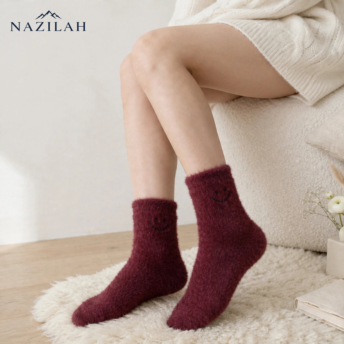 NAZILAH Smile Hug Socks - Soft & Fluffy