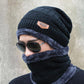 Velvet Winter Beanie Cap & Neck Warmer Set