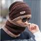 Velvet Winter Beanie Cap & Neck Warmer Set