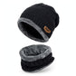 Velvet Winter Beanie Cap & Neck Warmer Set
