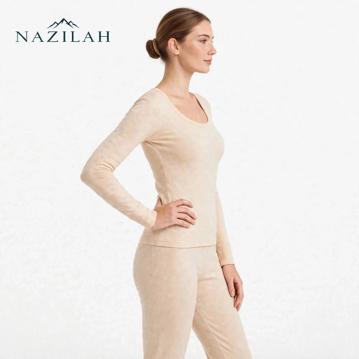 Women’s Acrylic Thermal Wear Full Suit- Deep Neck